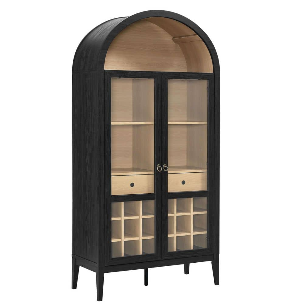 Modway Nolan Arched Bar Cabinet in Black