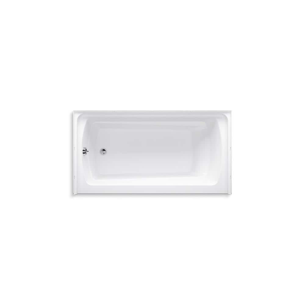 Sterling White Vikrell Alcove Bathtub with High Gloss Finish