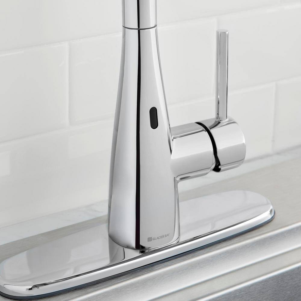 Vazon Touchless Single-Handle Pull-Down Sprayer Kitchen Faucet with TurboSpray in Chrome