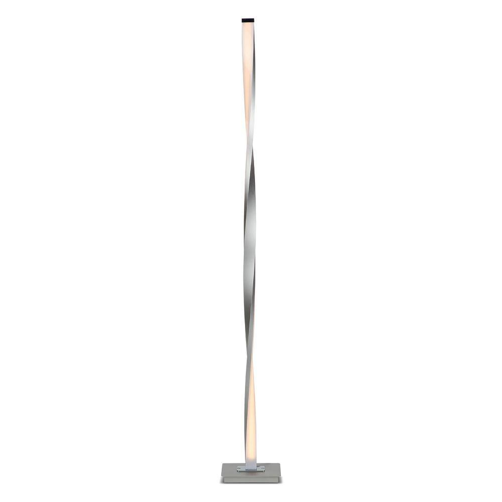 Helix 48" Platinum Silver LED Modern Floor Lamp with 3-Way Dimming