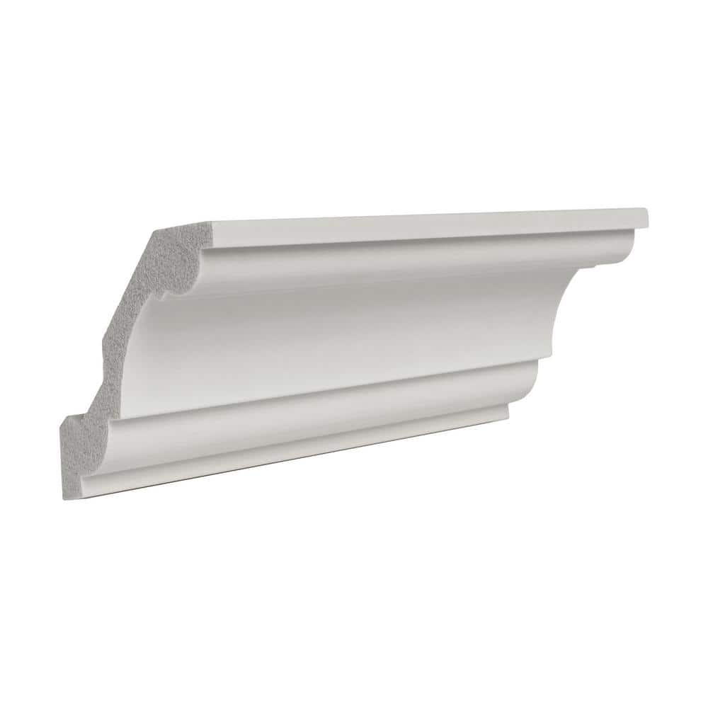 2-1/2 in x 2-1/2 in x 6 in Long Plain Recycled Polystyrene Crown Moulding Sample