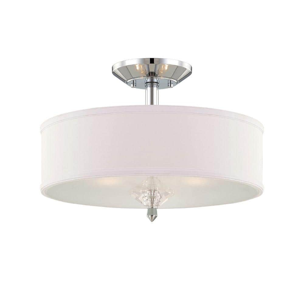 Palatial Chrome 15.75" Semi Flush Mount with Elongated Candles