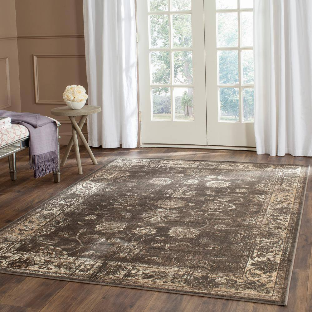 SAFAVIEH Vintage Alfombra Tradicional Jaxon, Antracita Suave, 10' x 14'