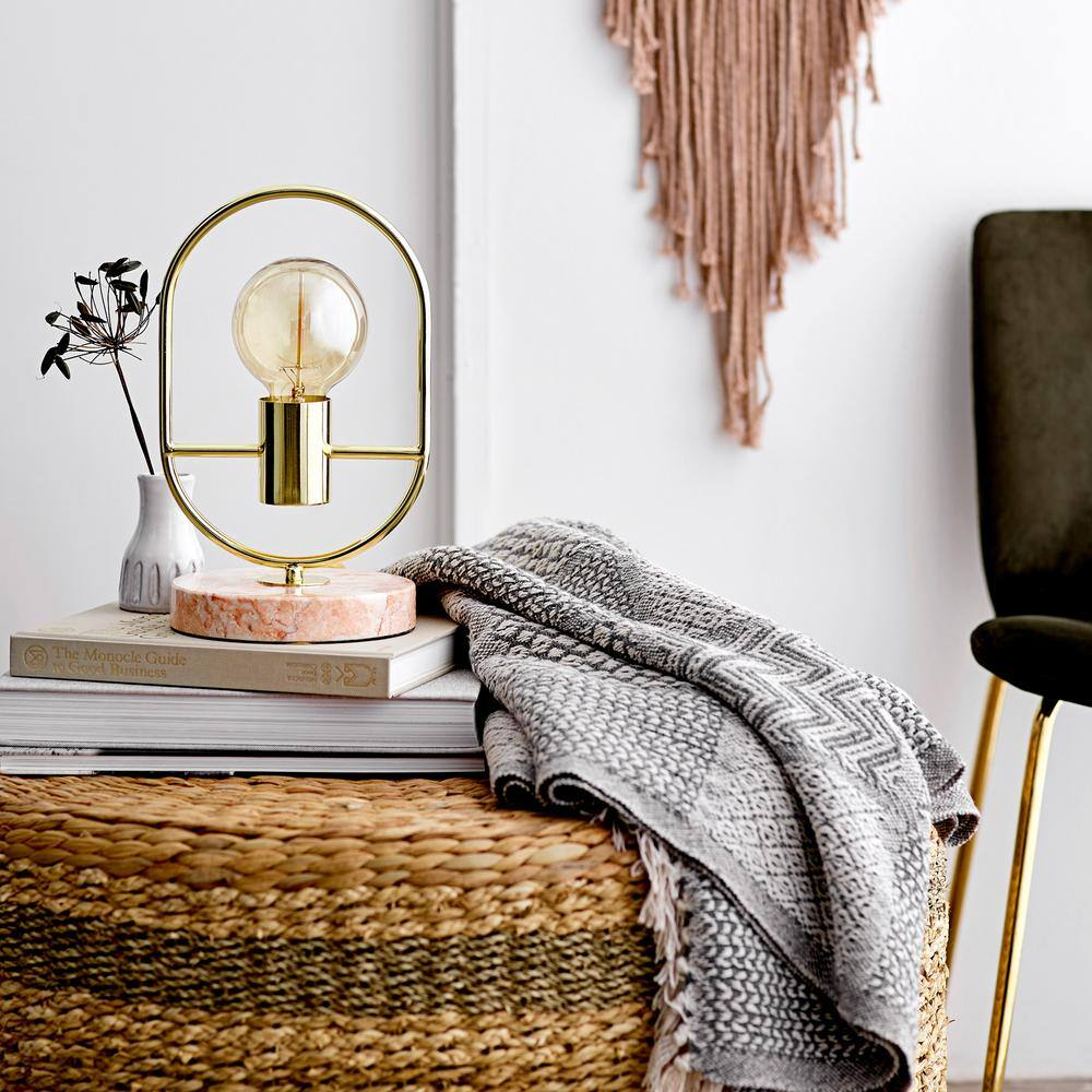 Grey Cotton Blend Knit Throw with Fringe