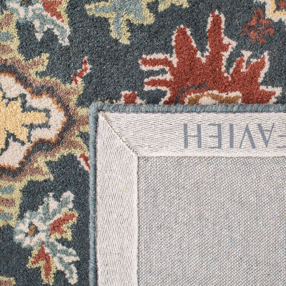 Handmade Dark Green and Brown Wool Tufted Rug, 6' x 9'