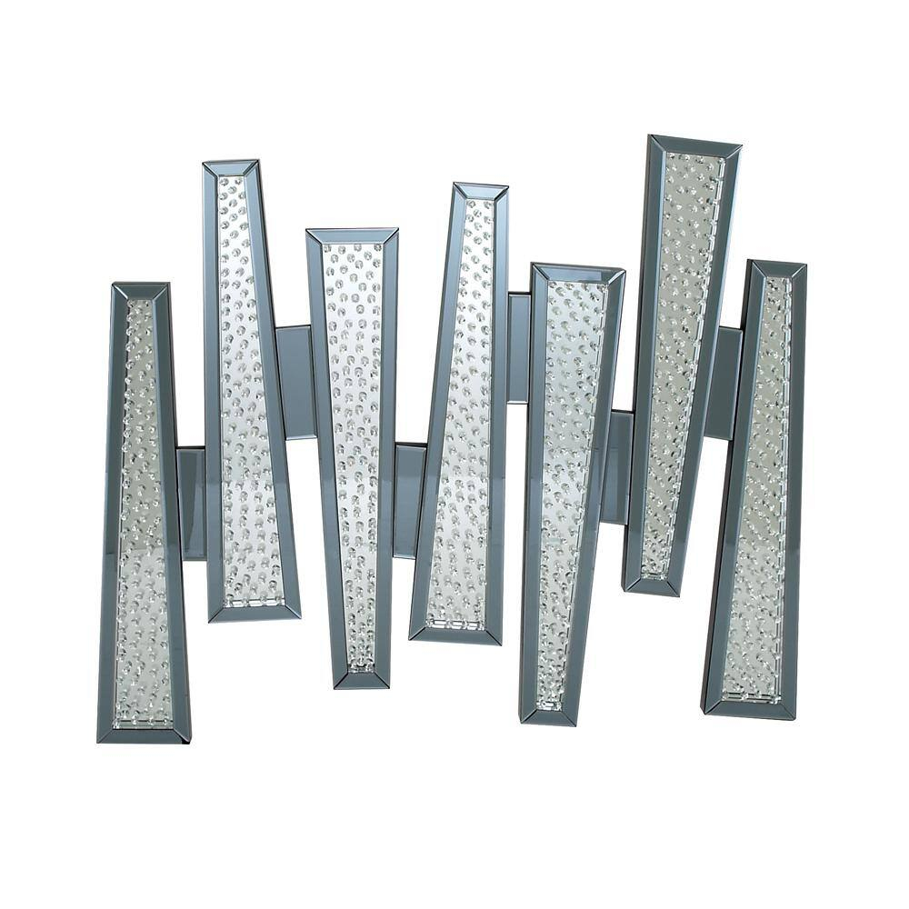 DecMode Modern 42 x 48 inch MDF and glass geometric wall art