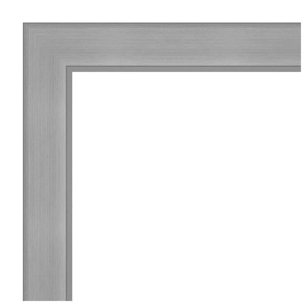 Amanti Art Beveled Bathroom Wall Mirror - Vista Brushed Nickel Frame Vista Brushed Nickel Outer Size: 22 x 28 in