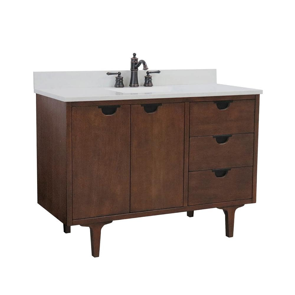 Bellaterra Home 4922-MT1-AQ 49 in. Single Sink Vanity in Dark Cherry with Engine