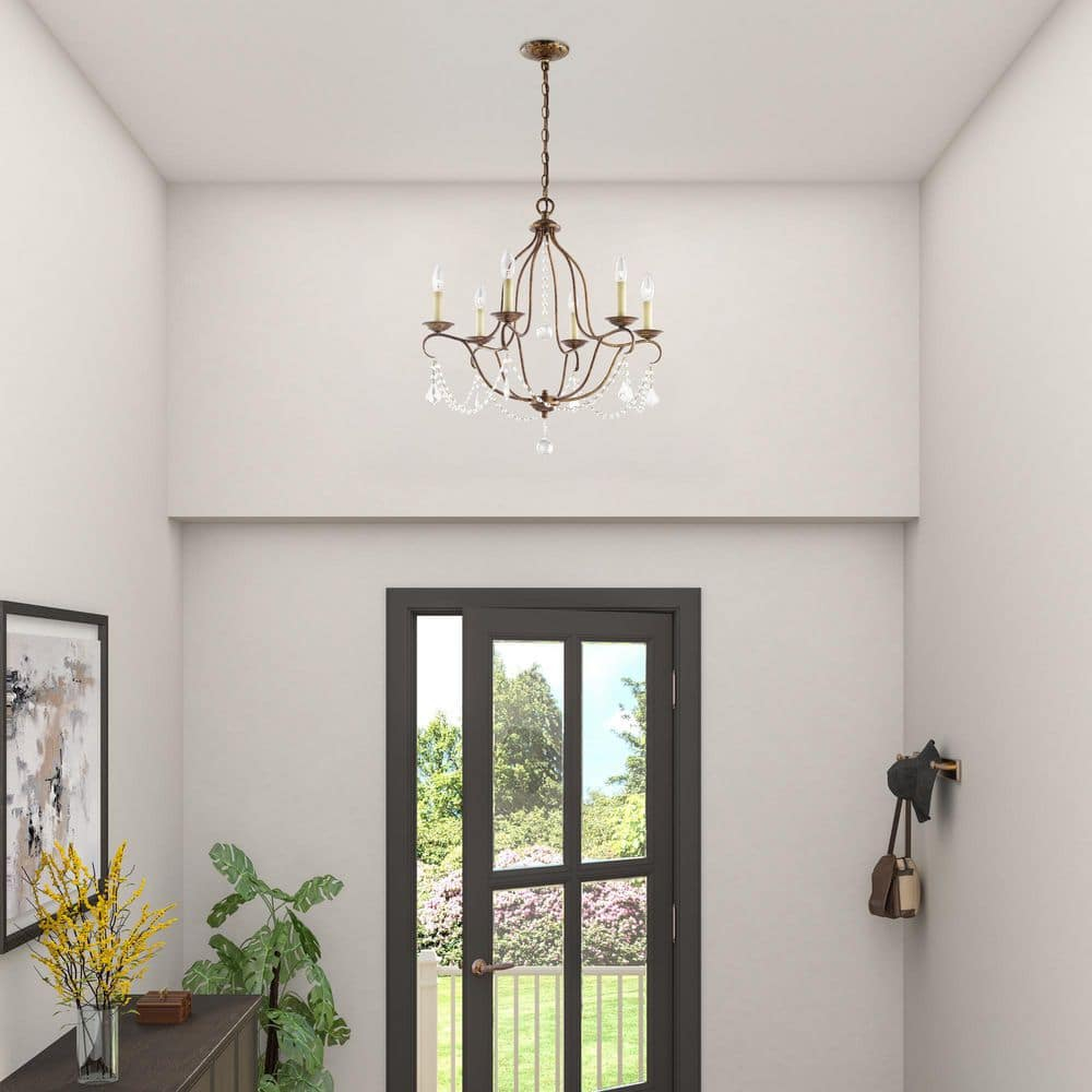 Livex Lighting Chesterfield 6 - Light Chandelier in  Hand Applied Venetian Golden Bronze