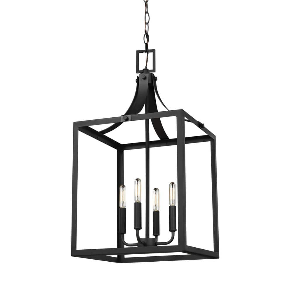 Labette 4-Light Black Hall-Foyer Hanging Pendant
