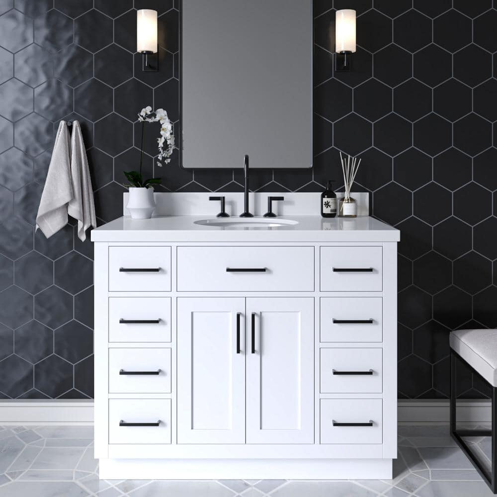 Ariel T043swqovo Hepburn 43" Free Standing Single Basin Vanity Set - White