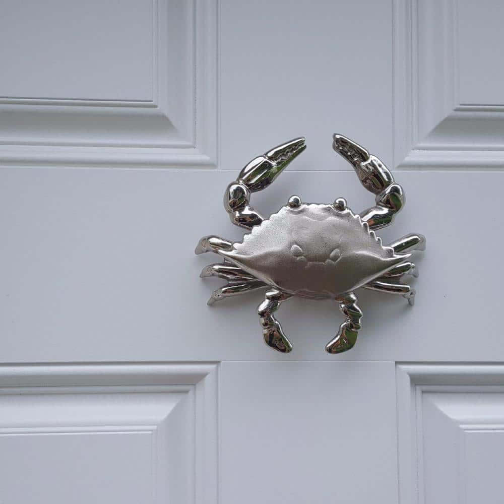 Nickel Silver Coastal Crab Solid Brass Door Knocker