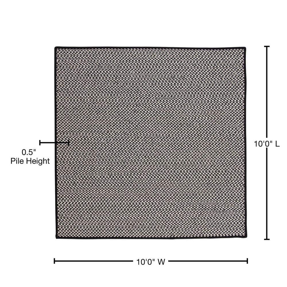 Sadie Black 10 ft. x 10 ft. Indoor/Outdoor Patio Braided Area Rug