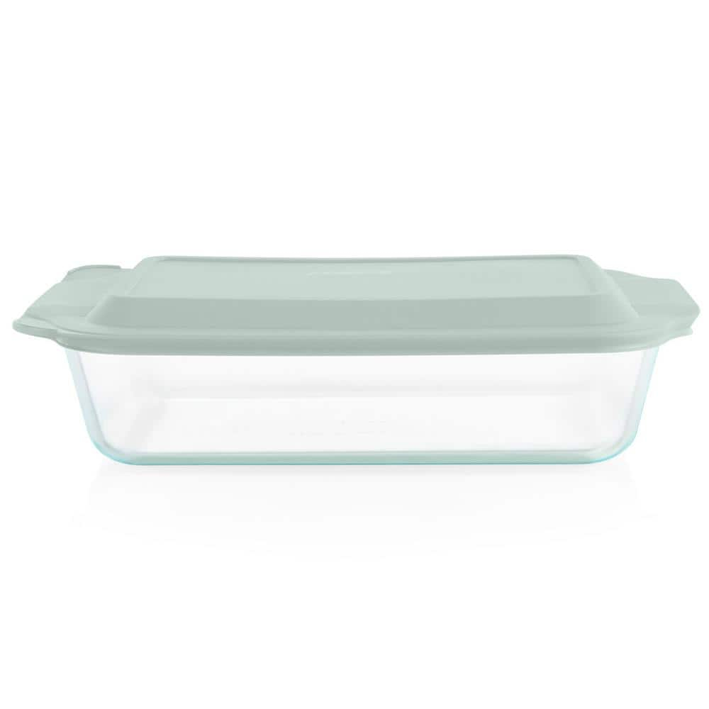Pyrex Deep Portable Baking Dish with Sage Plastic Cover (4-Piece) 1138983