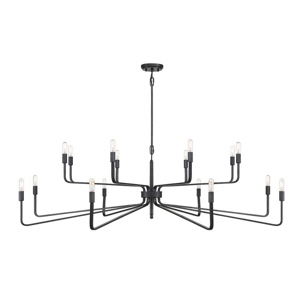 Savoy House Salem 16 - Light Chandelier in  Forged Iron