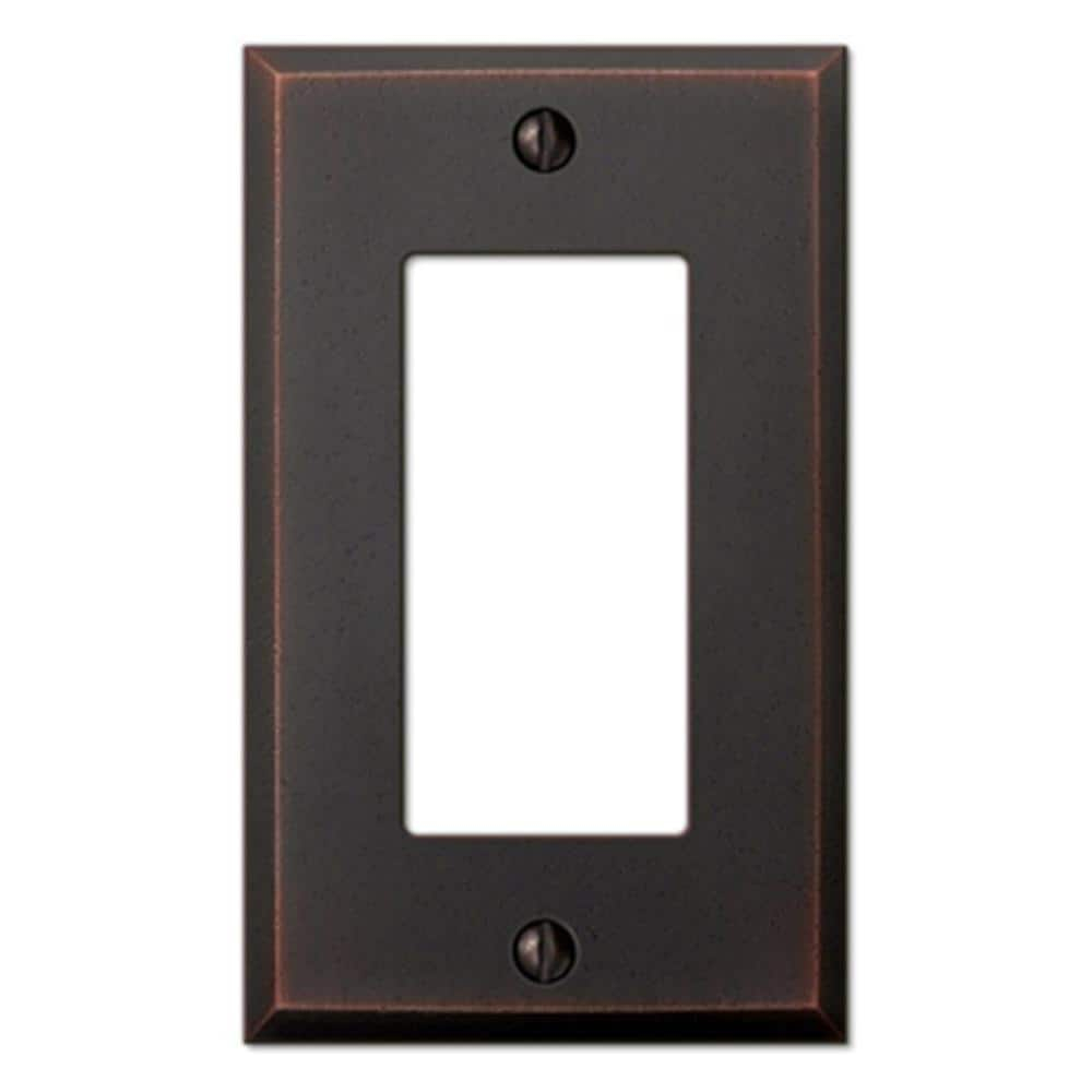Amerelle 68RDB Manhattan Wallplate, 1 Rocker, Cast Metal, Aged Bronze, 1-Pack