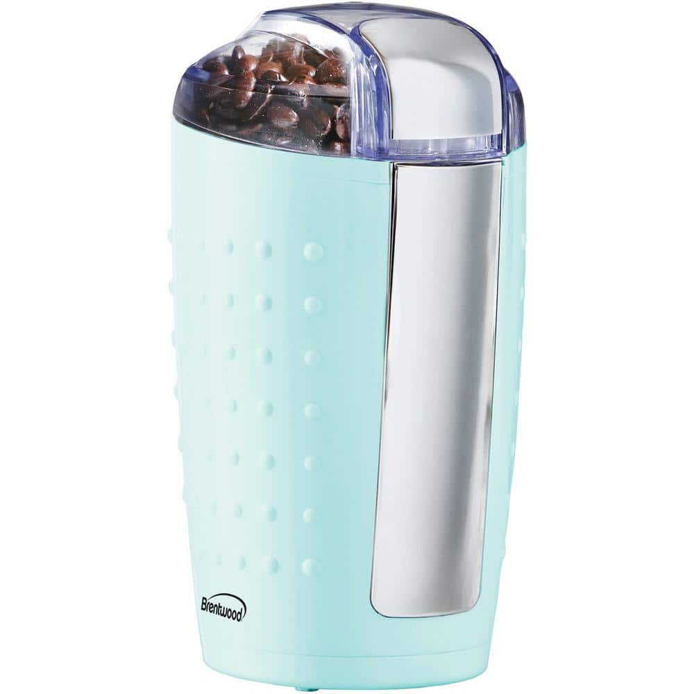 Brentwood CG-158BL 4 Ounce 150 Watt 1 Touch Operation Coffee Spice Grinder, Blue