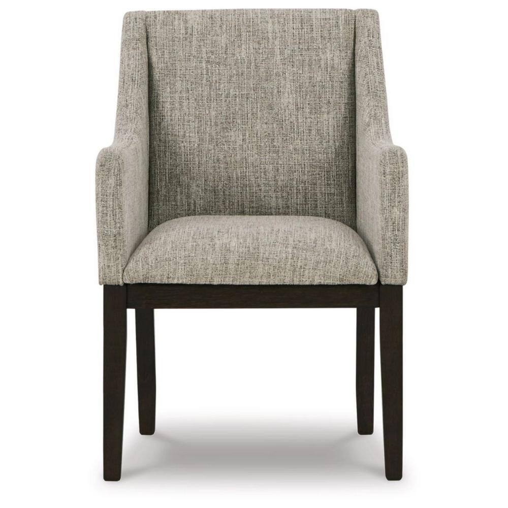 Sonn 24 Inch Dining Armchair Set of 2 Padded Beige Upholstery Brown Legs - Saltoro Sherpi