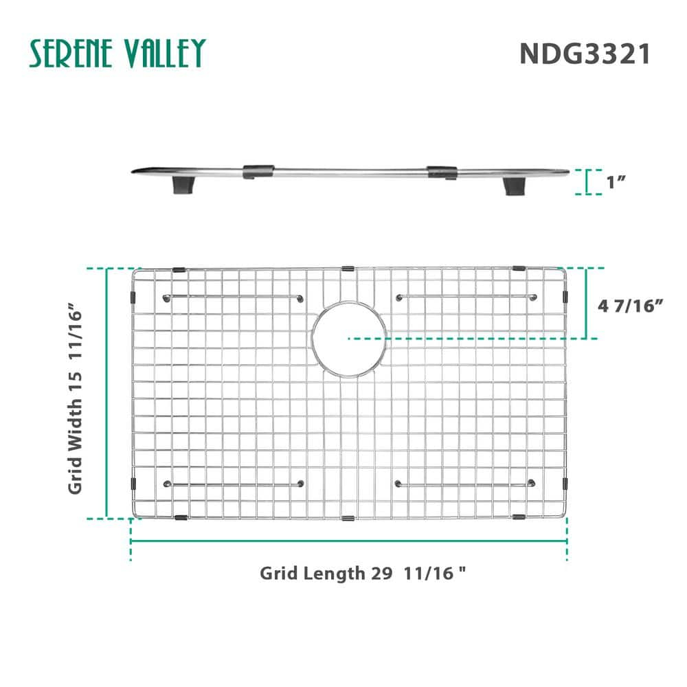 29.69-in x 15.67-in Rear Drain Heavy-Duty Stainless Steel Sink Grid