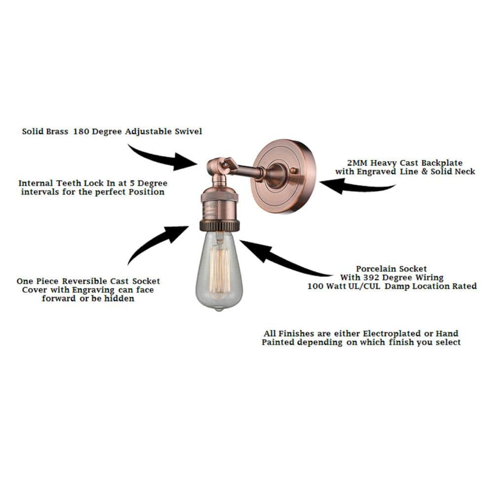 Innovations Lighting Bell 1 - Light Sconce in  Antique Copper