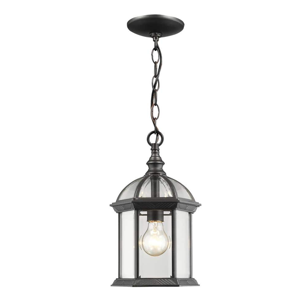 1 Light Outdoor Chain Mount Lantern In Gothic Style 8 Inches Wide By 13.75 Inches High-Black Finish Z-Lite 563Chm-Bk