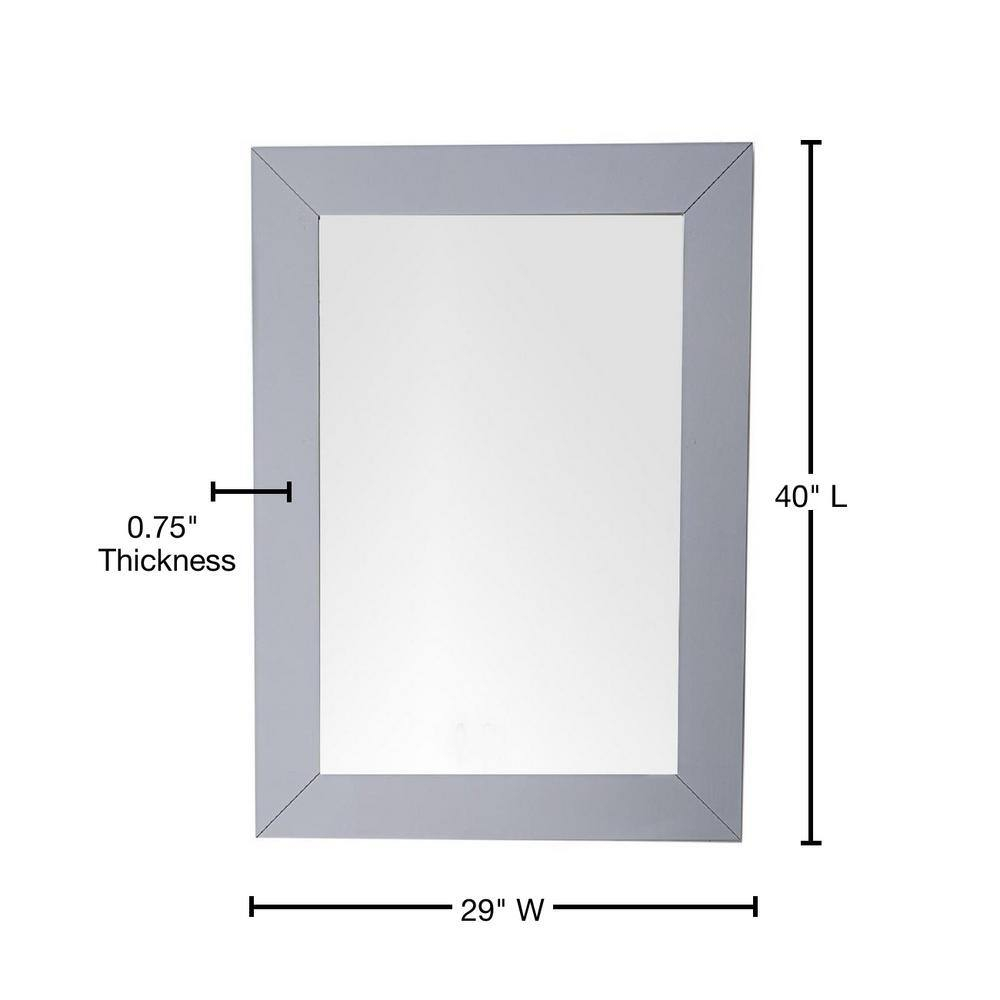James Martin Vanities Weston 29" Rectangular Mirror, Silver Gray