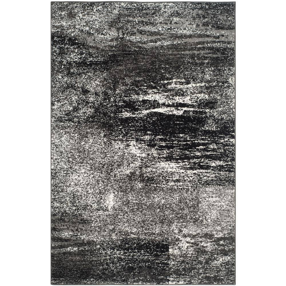 SAFAVIEH Adirondack Rudyard Abstract Area Rug, Silver/Black, 4' x 6'