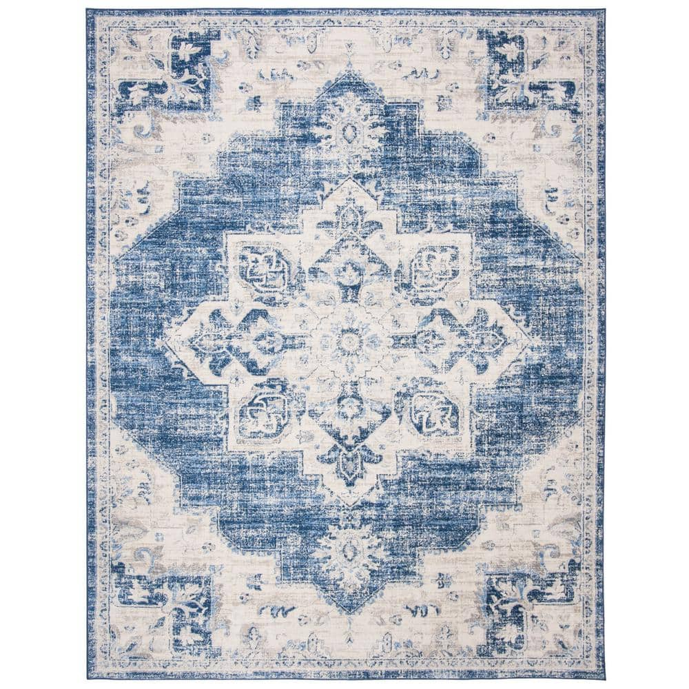 SAFAVIEH Brentwood Jameson Floral Bordered Area Rug, 12' x 18', Ivory/Navy