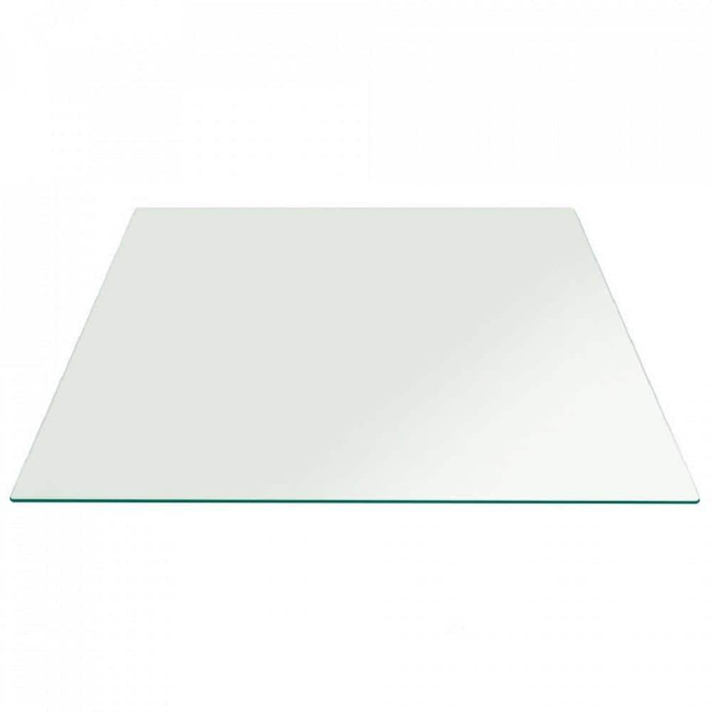 54-Inch Square Glass Table Top 1/4 Inch Thick Clear Tempered Glass with Flat Edge Polished