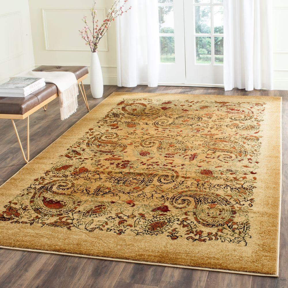 SAFAVIEH Lyndhurst Julia Traditional Floral Area Rug, Beige/Multi, 10' x 14'