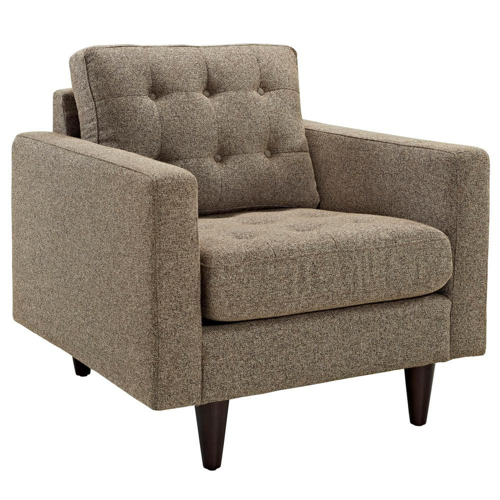 Modway Empress Upholstered Fabric Armchair in Oatmeal