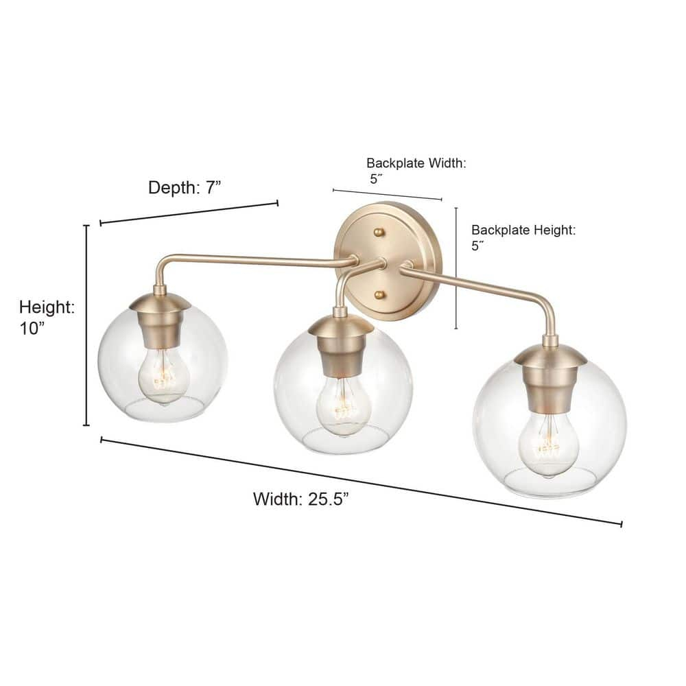 Millennium Lighting 3 - Light Vanity in  Brushed Nickel