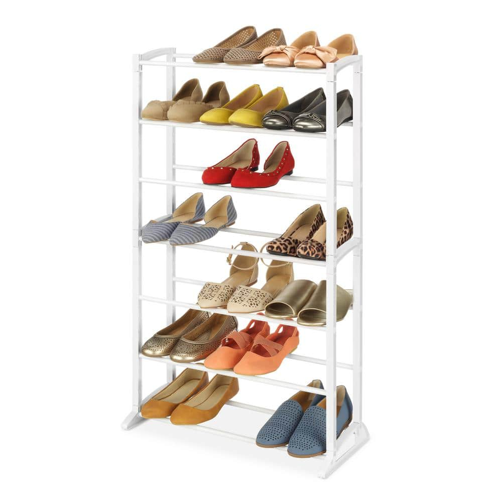 Whitmor Shoe Rack - 21-Pair - White
