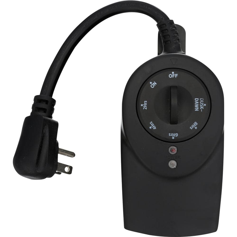 AmerTac TM14DOLB Outdoor Daily Photocell Timer 1-Outlet Self-Adjusting - Black