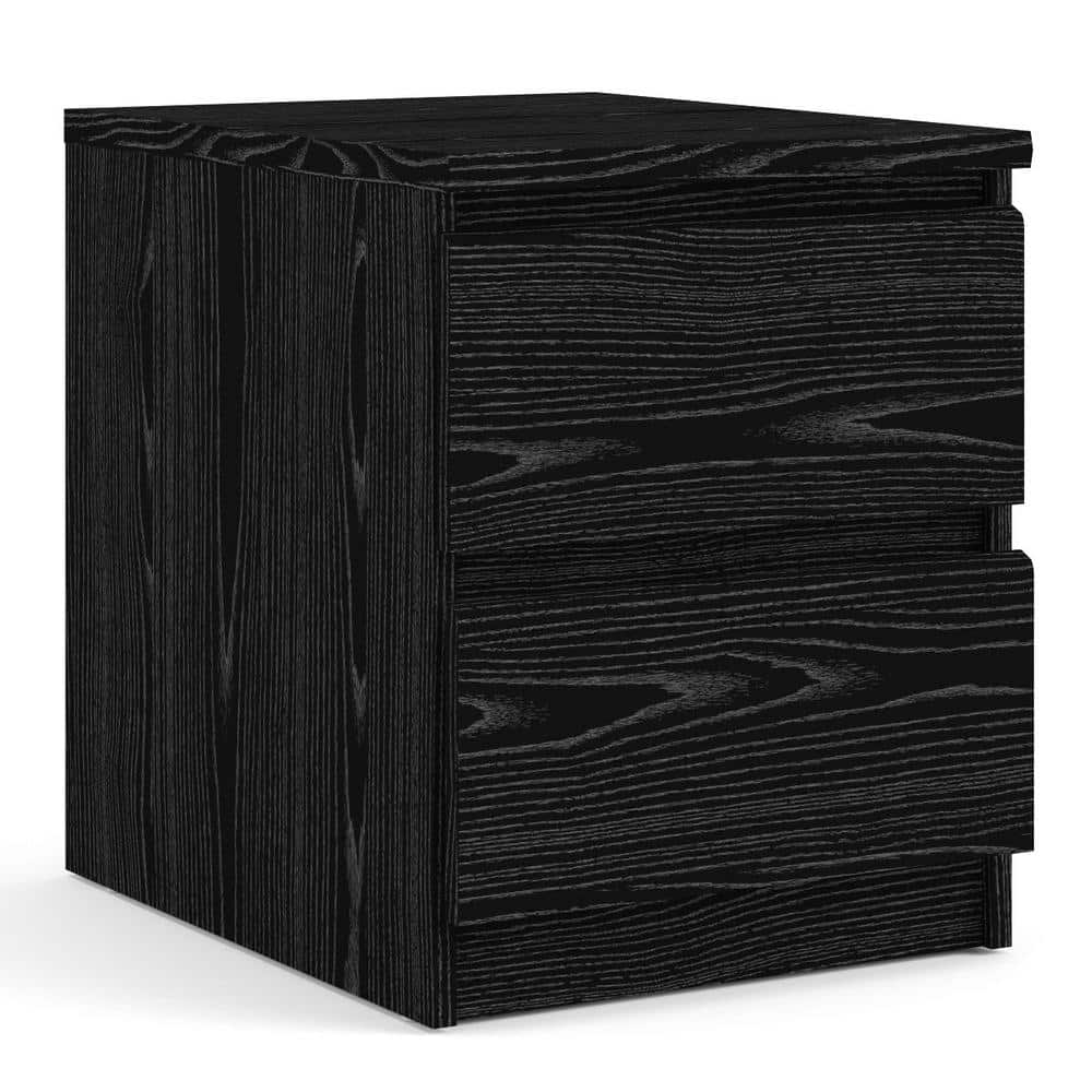 Scottsdale Black Woodgrain 2-Drawer Nightstand