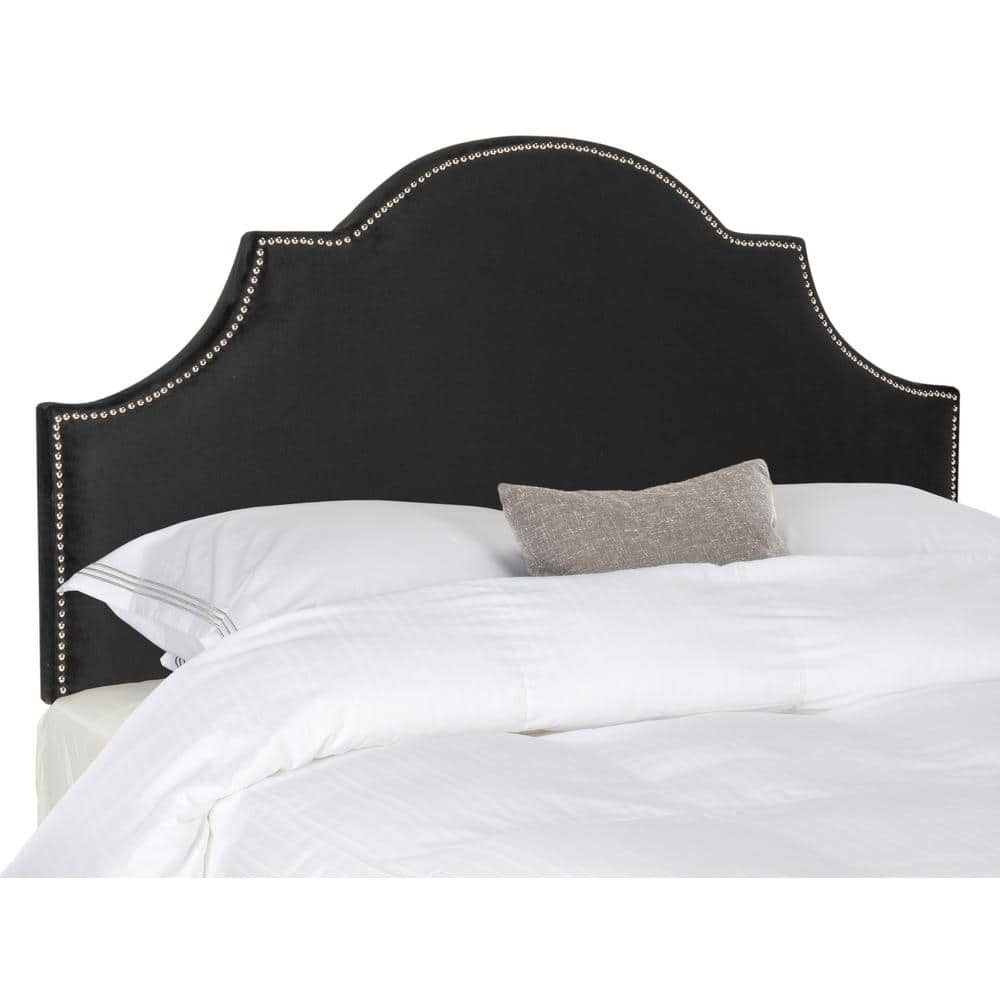 SAFAVIEH Hallmar Classic Elegant Upholstered Headboard, Full, Black Velvet