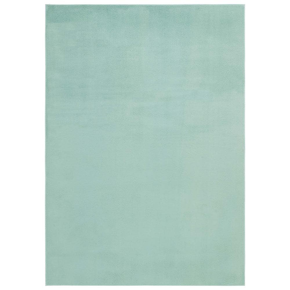 SAFAVIEH Faux Rabbit Fur Daven Solid Polyester Machine Washable Area Rug, Sage, 4' x 6'