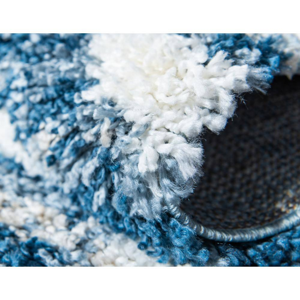 Hygge Shag Diamond Blue 8 ft. x 10 ft. Area Rug