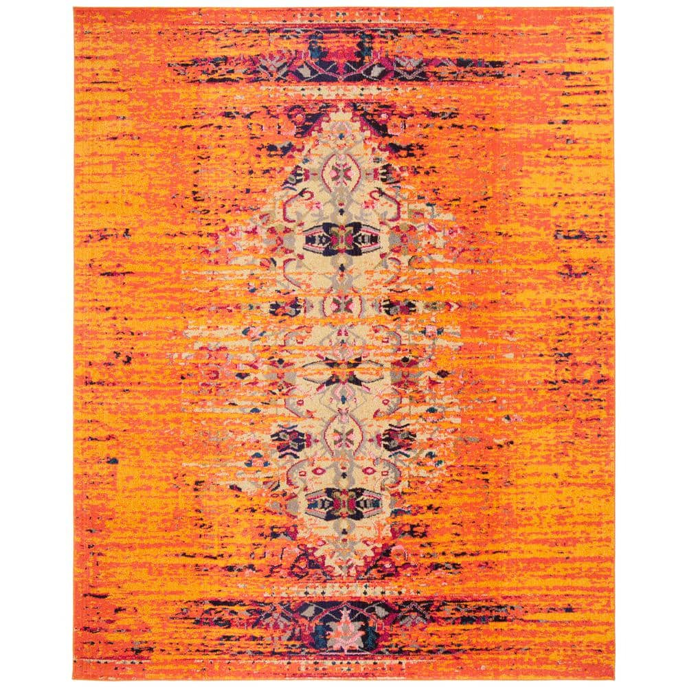 SAFAVIEH Monaco Elsdon Abstract Area Rug, Orange/Multi, 11' x 15'