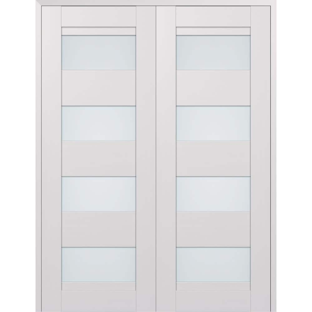 Belldinni Della Solid Manufactured Wood and Glass Paneled Prefinished Standard Double Door