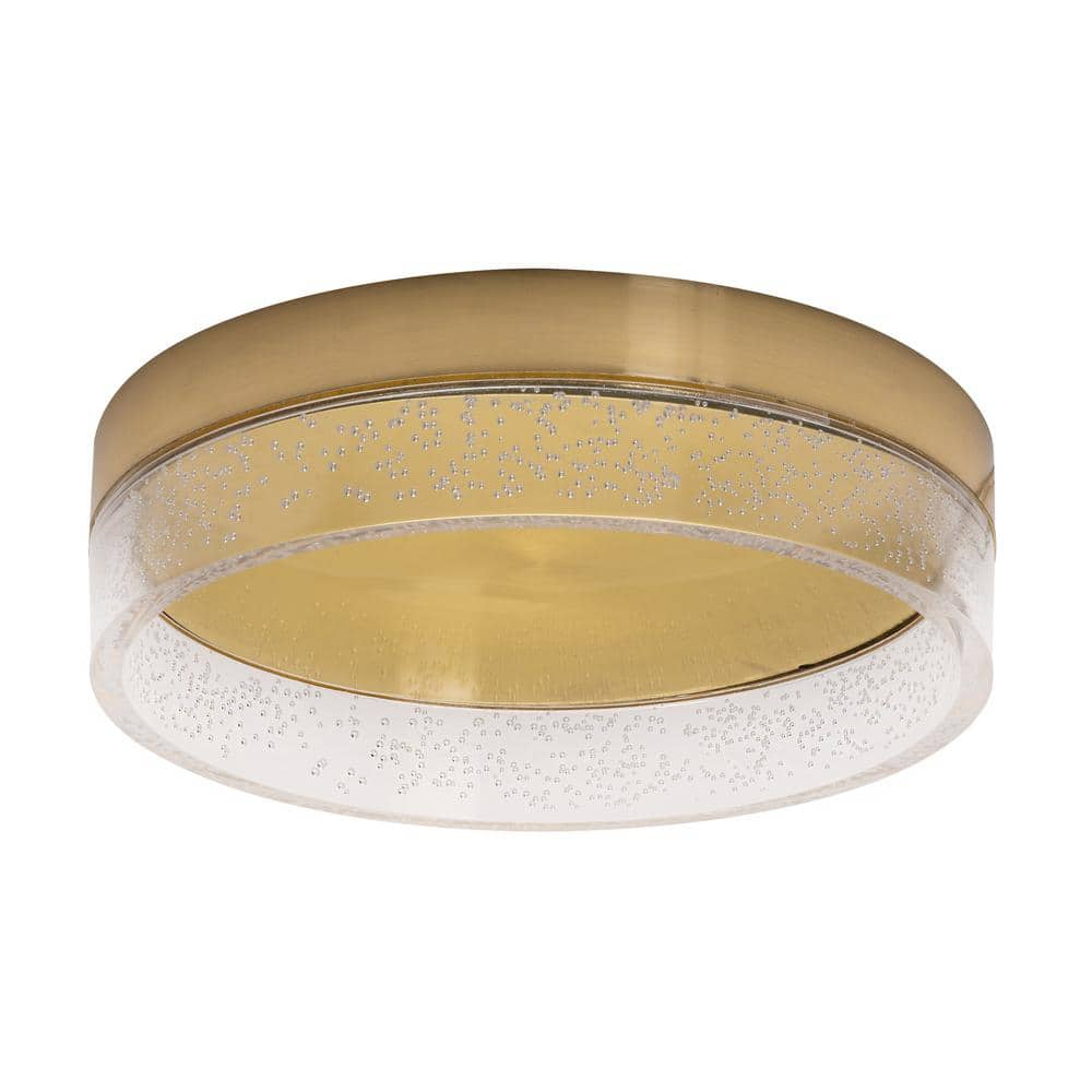Satin Brass 11.81'' Square LED Flush Mount for Indoor/Outdoor