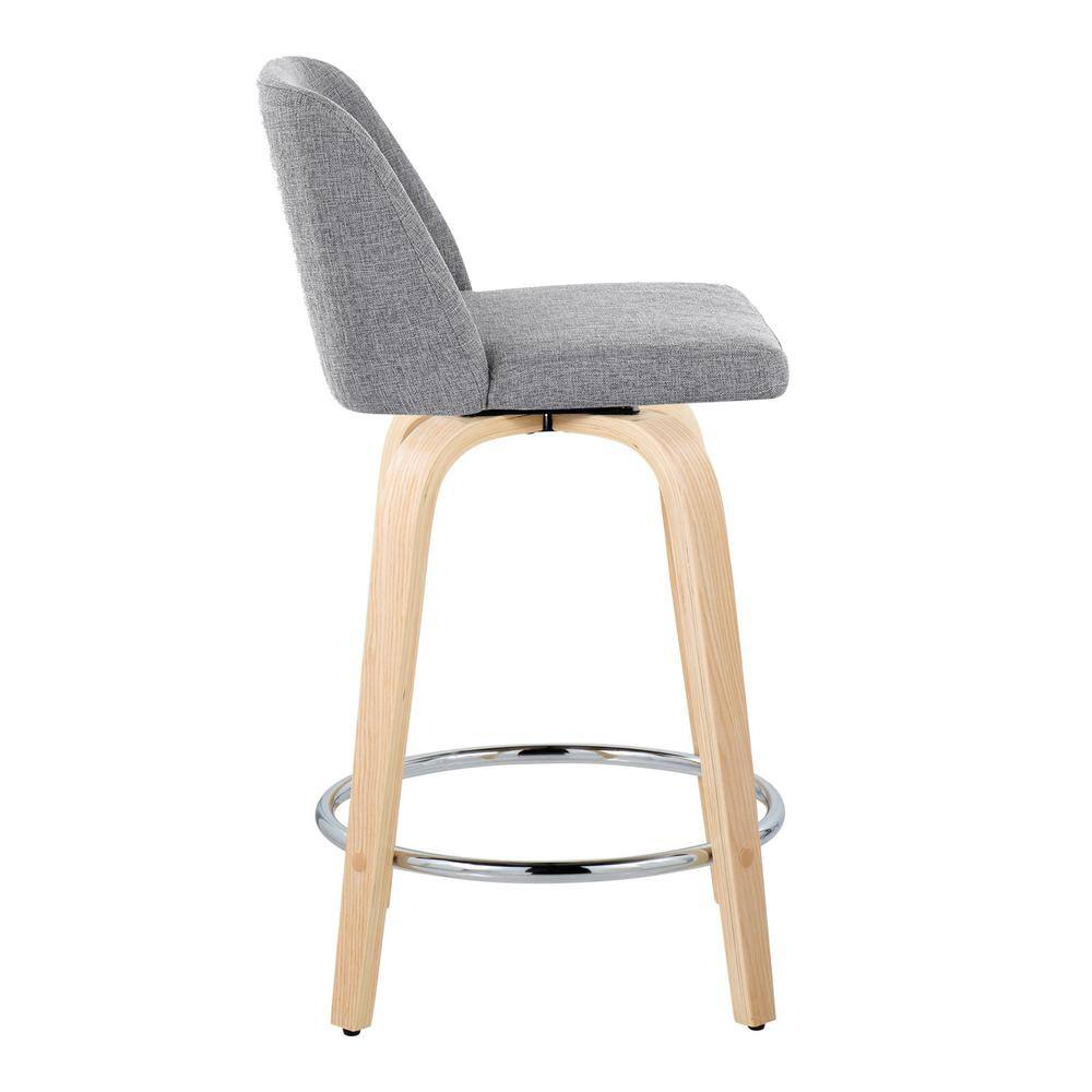 LumiSource Toriano 24" Fixed-Height Counter Stool - Set of 2