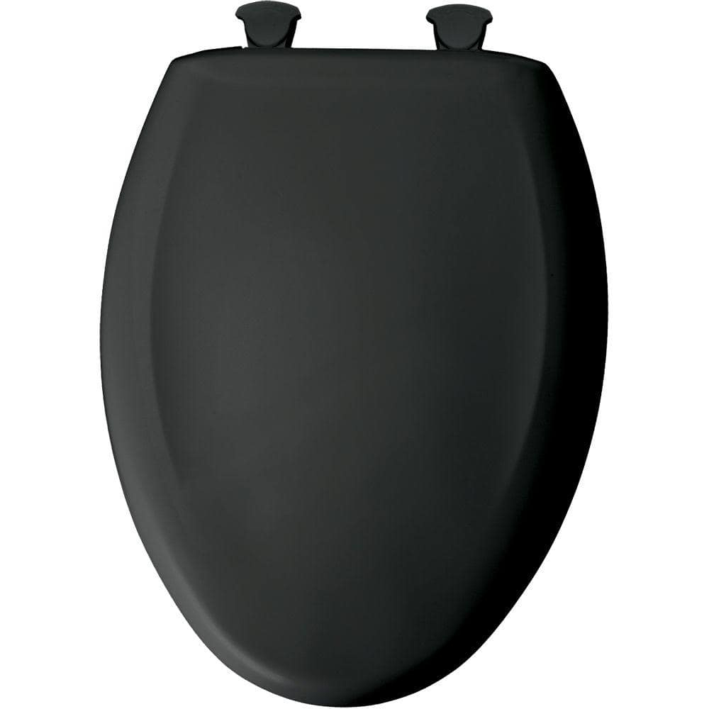 Bemis Classic Colors Slow Close Toilet Seat, Easy Clean Hinges and Durable Plastic Seat, Made in USA, Elongated, Black