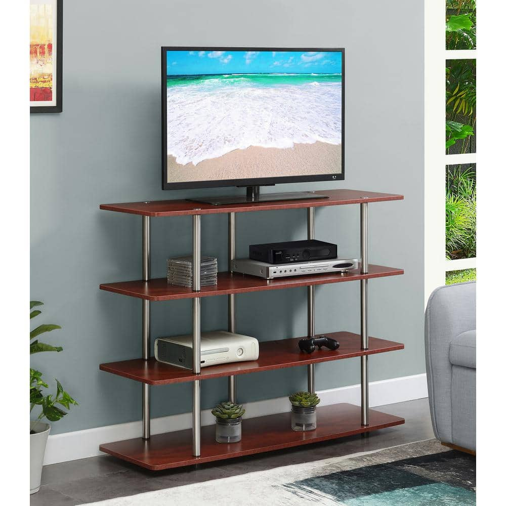 Convenience Concepts Designs2Go XL Highboy 4 Tier TV Stand, Cherry