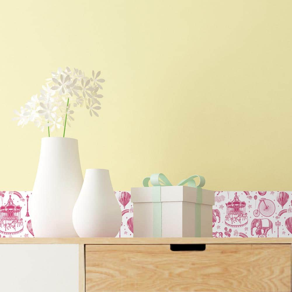 Tempaper Carnival Toile Peel and Stick Wallpaper Border, 6" x 15
