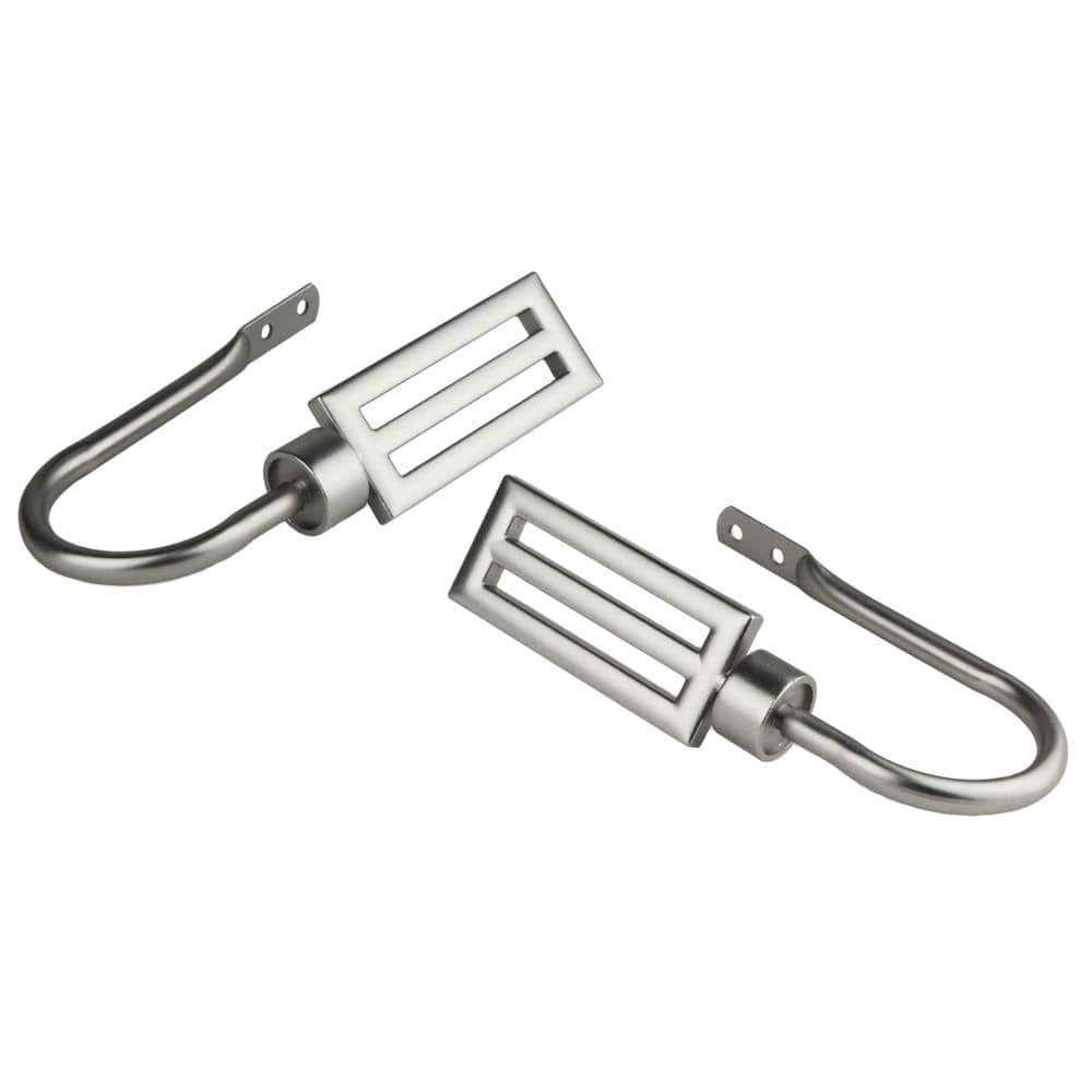 Sterling Decorative Satin Nickel Steel Hook Curtain Holdback (Set of 2)