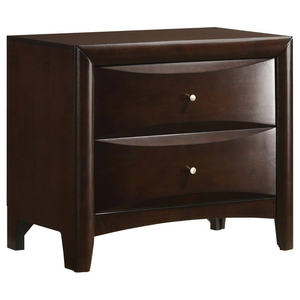 Coaster Contemporary Style Nightstand, Cappuccino Finish
