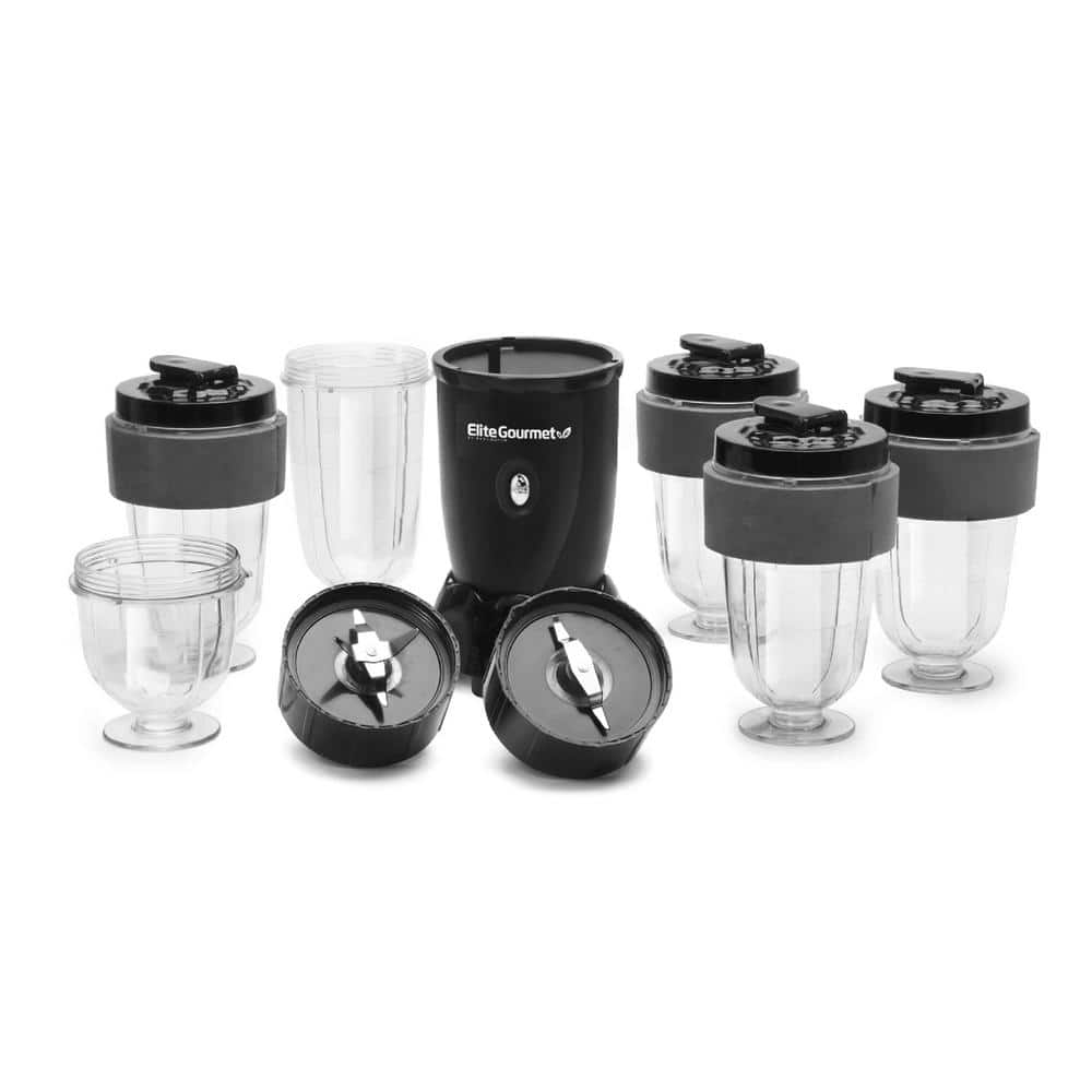 Elite Cuisine 17 Piece Personal Drink Blender with 4 x 16oz. Travel Cups EPB-1800
