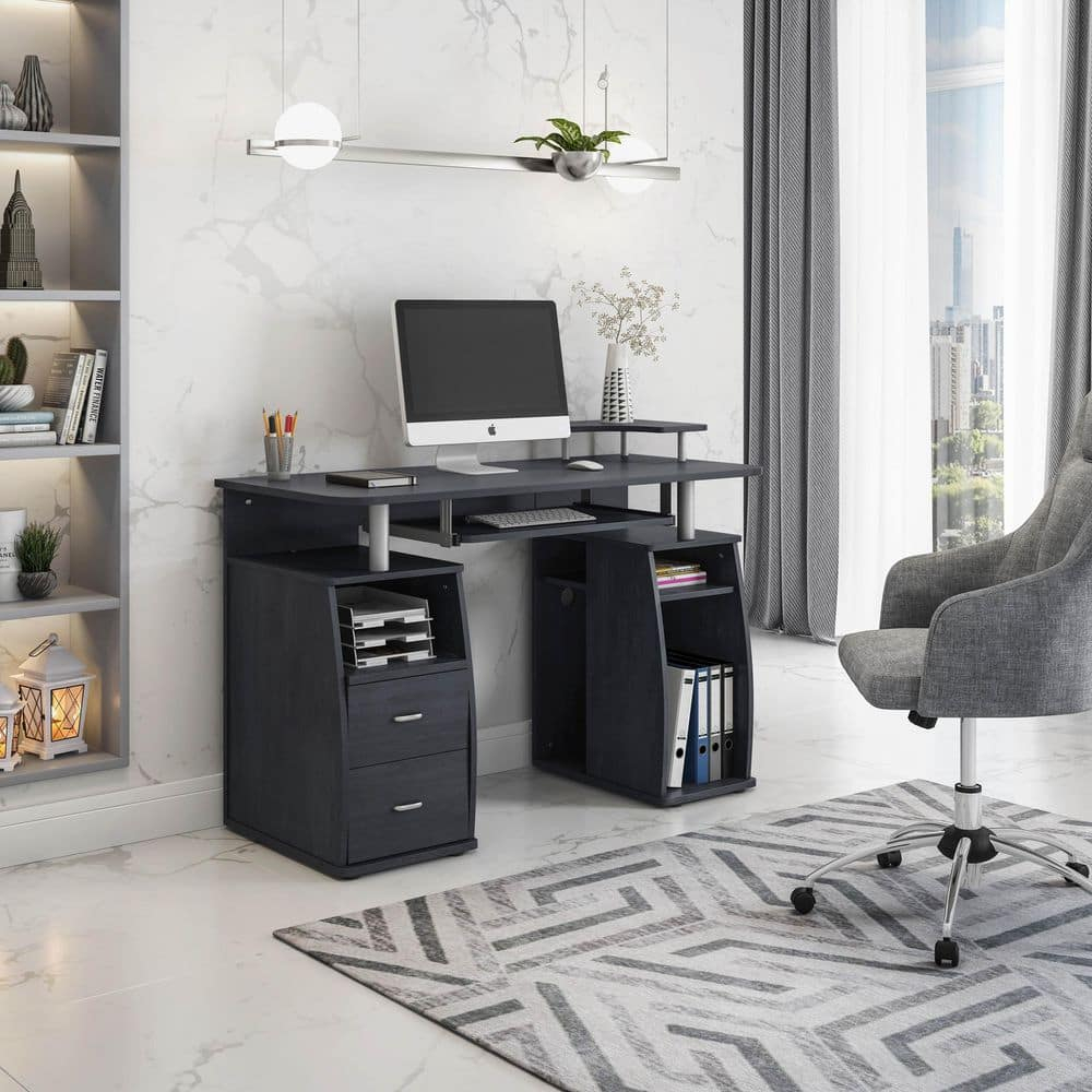 Techni Mobili Complete Computer Workstation Desk with Storage, Espresso RTA-8211-ES18