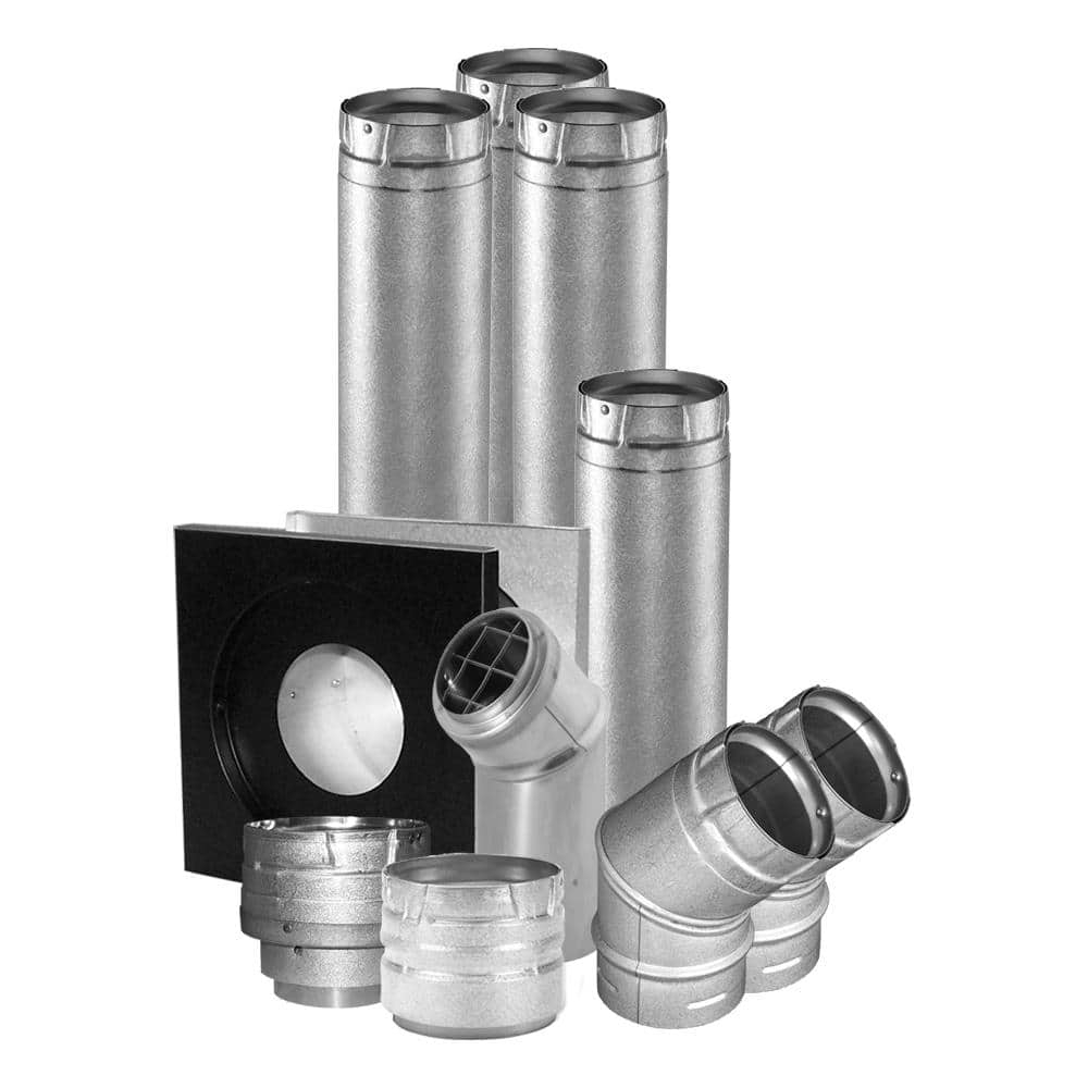 DuraVent 4 in. D Aluminum/Galvanized Steel Vent Pipe Kit